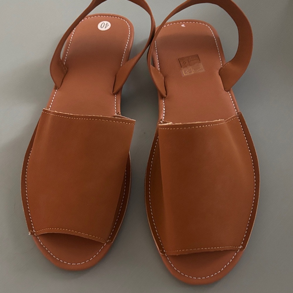 SHEIN Tan Open-Toe Sandals